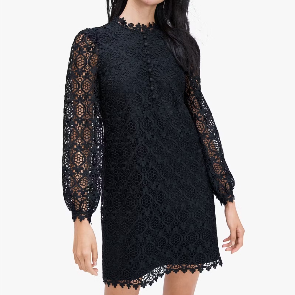 kate spade Black Lace Long Sleeve Dress